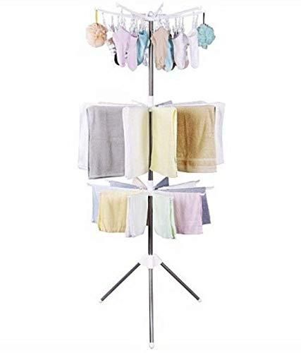 Uscator de rufe pliabil vertical, Alb, 80 x 80 x 170 cm