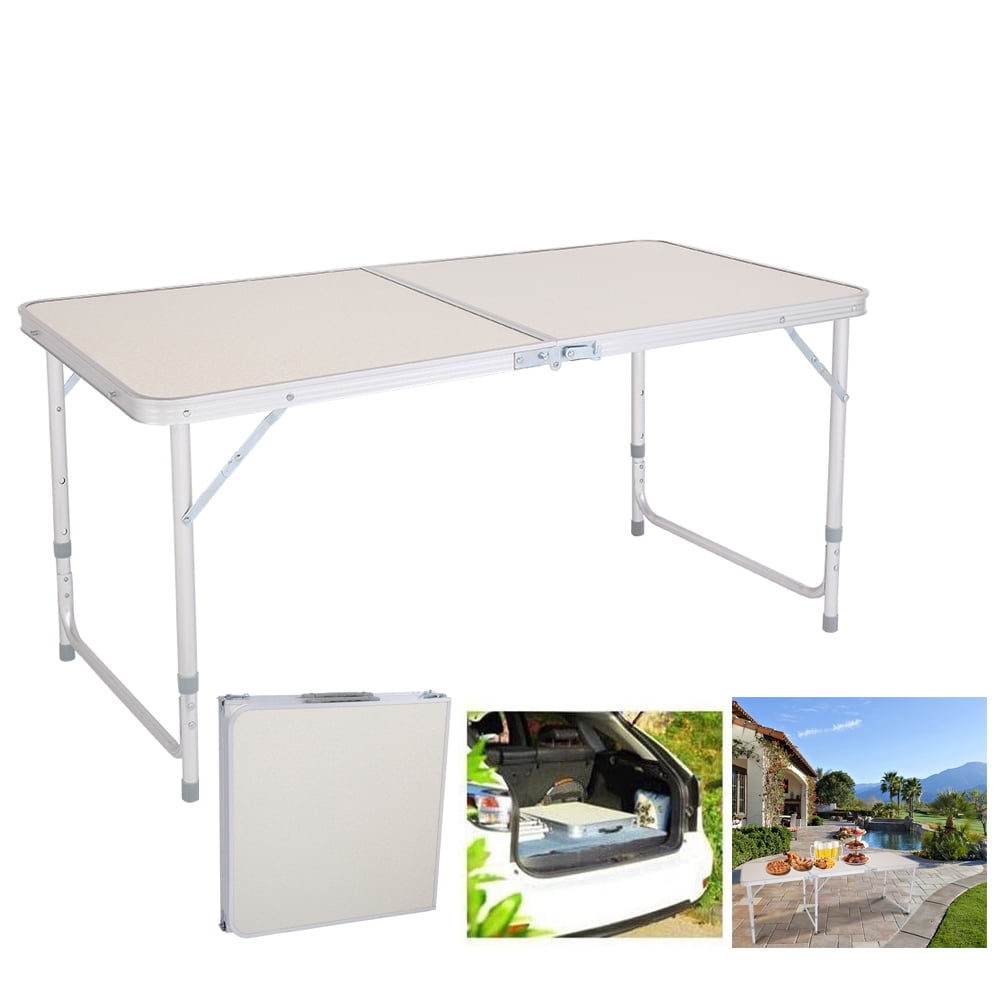Masa Pliabila din aluminiu cu blat MDF pentru picnic, dimensiune 120 x 60 cm-2