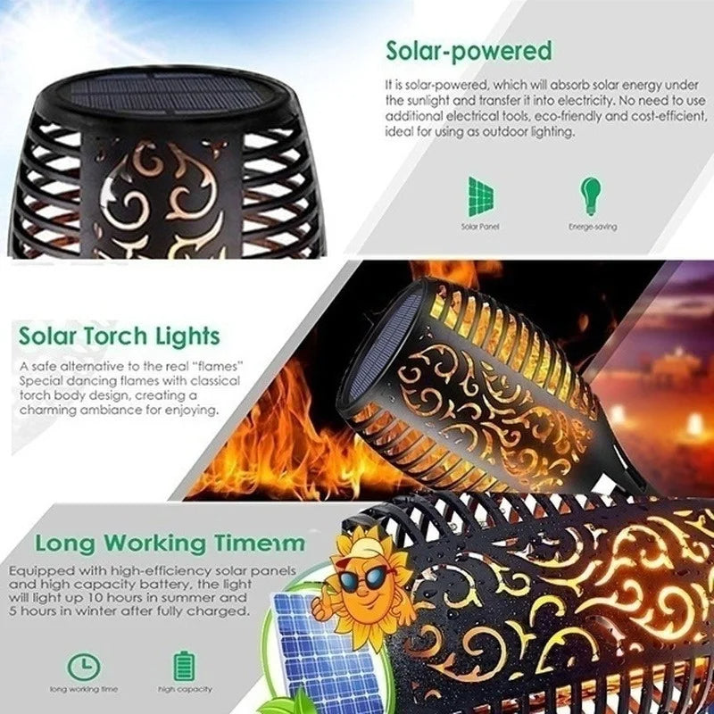 SET 10 bucati Torta LED cu panou solar, efect de flacara, design oriental,52 de cm inaltime
