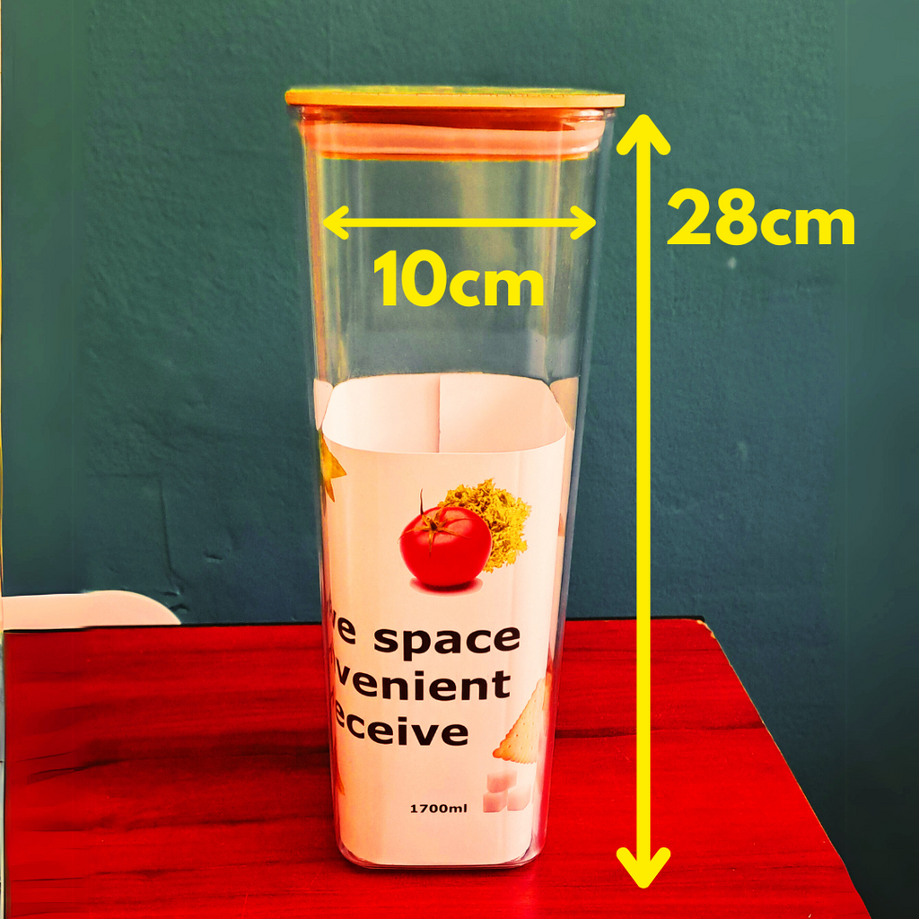 Cutii Depozitare Alimente din Plastic Rezistent cu Capac Ermetic și Design de Bambus - Modele Rectangulare