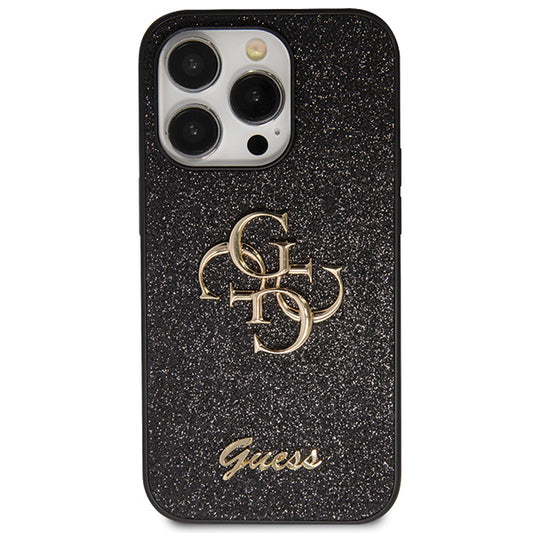 Huse Guess Phone 13 Pro Max  black hardcase Glitter Script