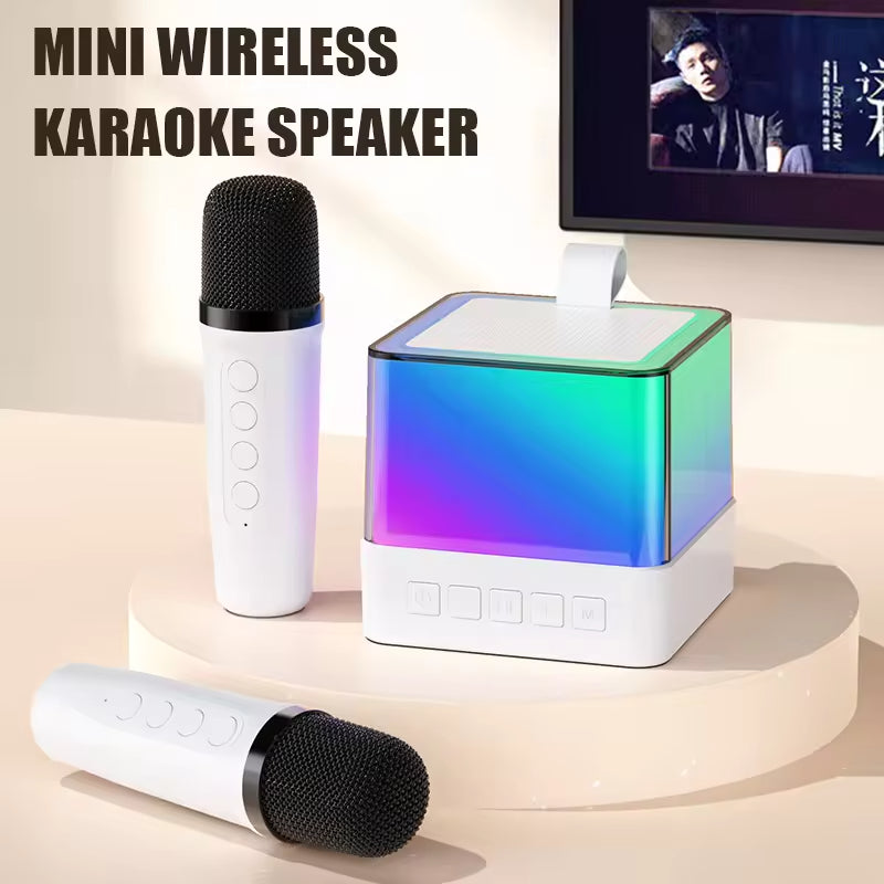 Mini Mașină de Karaoke pentru Copii și Adulți: 5 Lumini Ambientale și Schimbare Voce