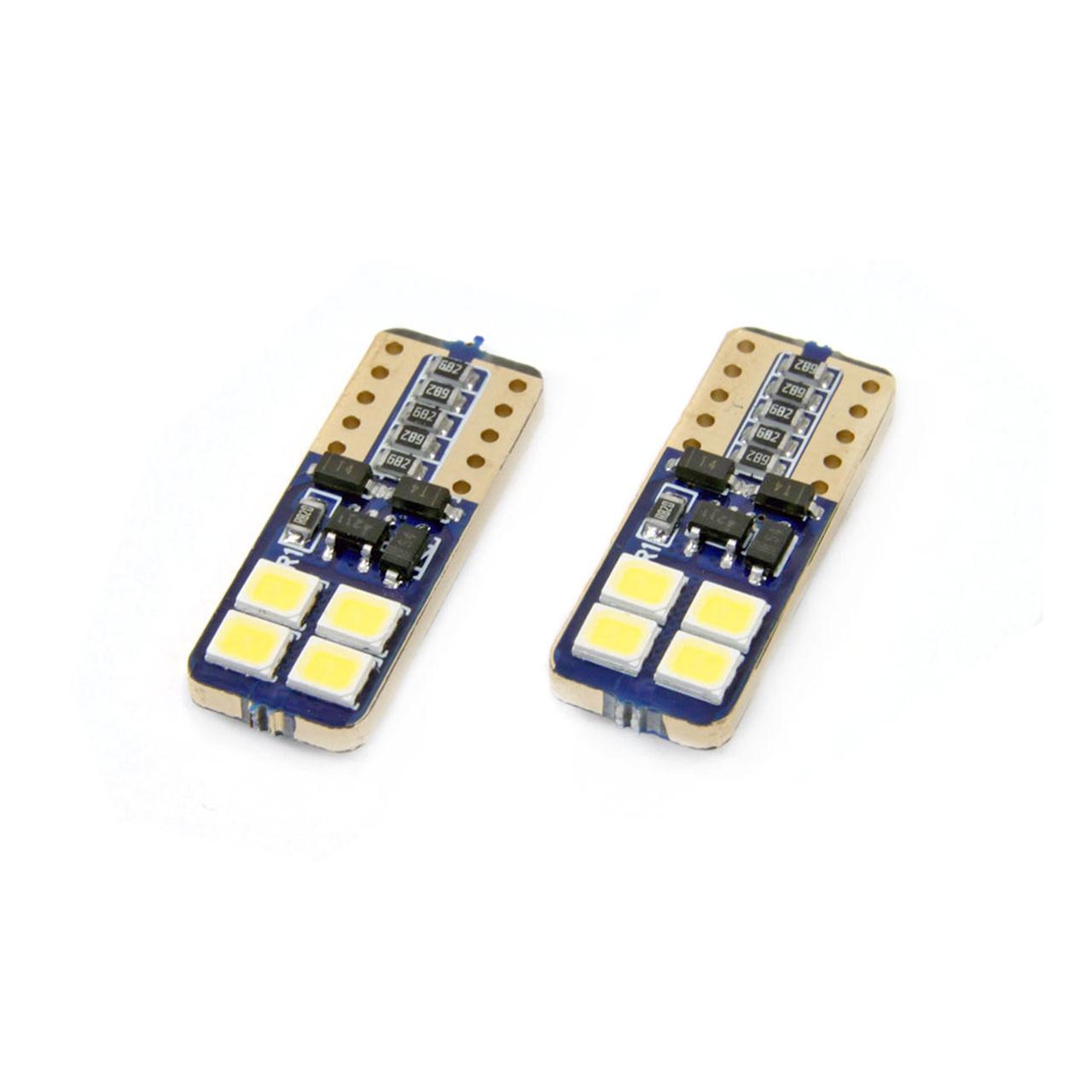 Set becuri auto cu LED CANBUS compatibil T10e W5W 8 SMD Alb 12/24V, destinat competitiilor auto sau off-road-2