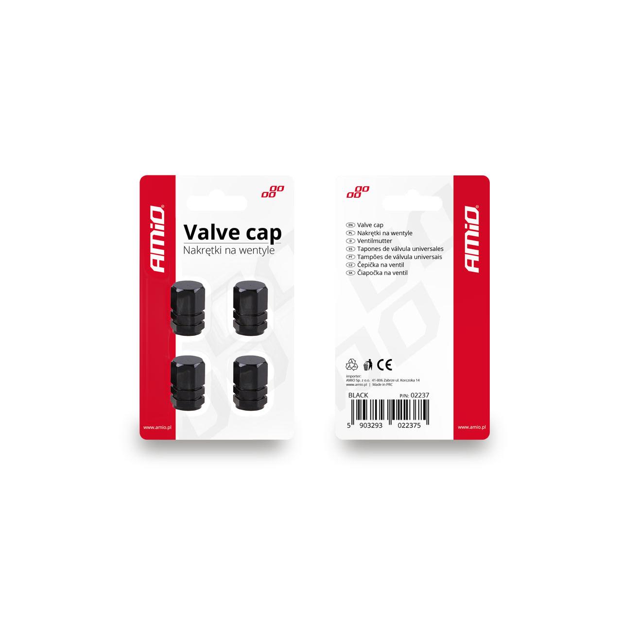 Set capacele auto pentru ventil hexagon negru 4 buc-3