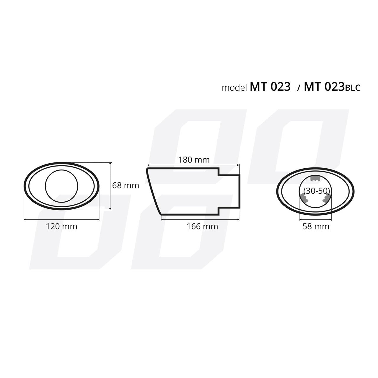 Ornament toba esapament din otel inoxidabil MT 023BLC-2