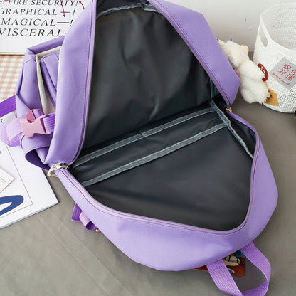 Set 4-in-1 pentru Scolari sau Prescolari - (rucsac, geanta de umar, plic elegant, penar), culoare VIOLET cu IEPURAS, Cod AVX-WT-BUNN-VIOLET-1
