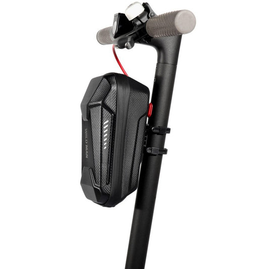 Borseta pentru bicicleta/trotineta Flippy, spatiu de depozitare, antisoc, waterproof, cu fermoar, 3L, material carbon si plastic dur,  pentru trotineta electrica scuter, bicicleta, negru-0