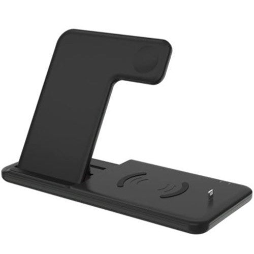 Incarcator Wireless FastCharge Flippy 4 In 1, design pliabil, 15W, Compatibil Apple Watch, Airpods, iPhone, Android, Samsung, Huawei, Xiaomi, Oppo, Negru-5