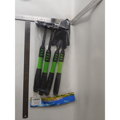 Set 4 Unelte de Gradina Flippy, pentru Plantare Prelucrare Sol si Ingrijire Plante, Material PVC carbon, Negru Verde-1
