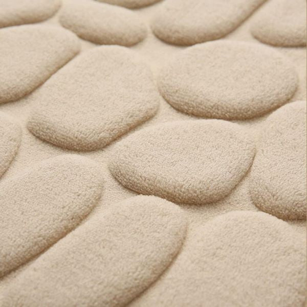 Covoras pentru Baie Antiderapant, Flippy, Uscare Rapida, Model 3D, 40x60 cm, Bej-3