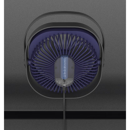 Mini ventilator pentru birou cu usb, Flippy, rotire 360 grade, 3 viteze, 4000 mA, 13.5 x 12,8, Albastru-2
