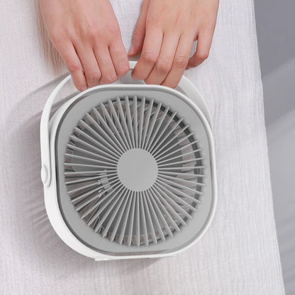 Mini ventilator pentru birou cu usb, Flippy, rotire 360 grade, 3 viteze, 4000 mA, 13.5 x 12,8, Gri-2