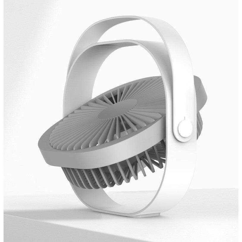 Mini ventilator pentru birou cu usb, Flippy, rotire 360 grade, 3 viteze, 4000 mA, 13.5 x 12,8, Gri-7