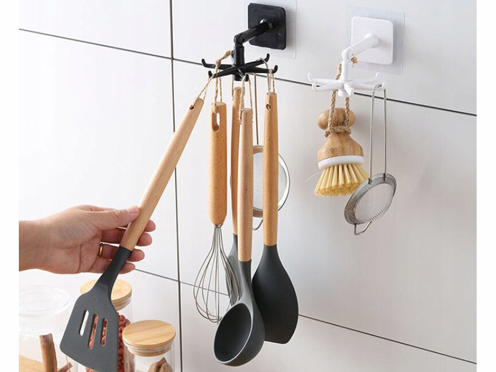 Set 3 Organizatoare Rotative cu 6 Cârlige – Soluția inteligentă pentru o casă mai ordonată