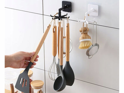 Set 3 Organizatoare Rotative cu 6 Cârlige – Soluția inteligentă pentru o casă mai ordonată