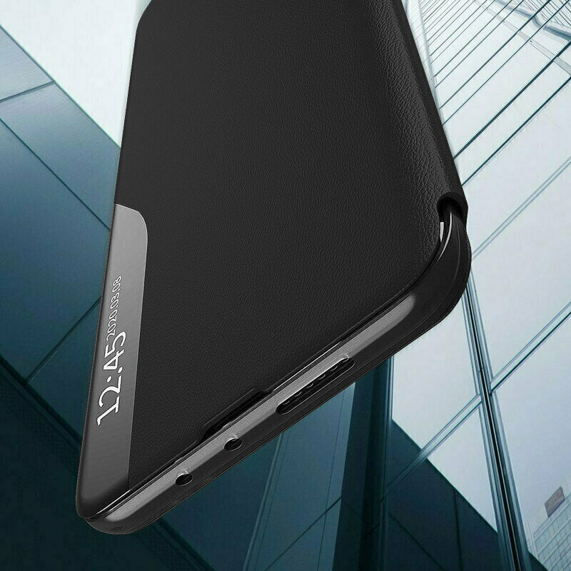 Husa Huawei P30 Eco Leather View flip tip carte, negru