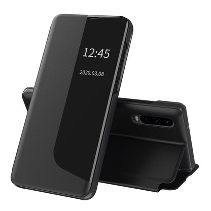 Husa Huawei P30 Eco Leather View flip tip carte, negru