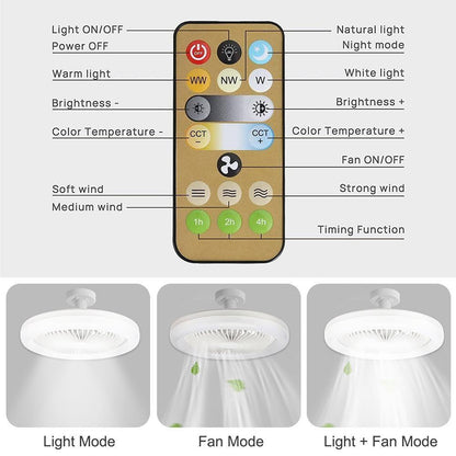 VENTILATOR DE TAVAN CU TELECOMANDĂ ȘI LUMINĂ 30W LED LAMPA FAN SMART