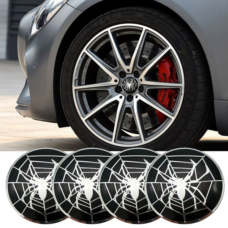 Set 4 buc. ornament central janta, model "Spider", diametru 5cm-0