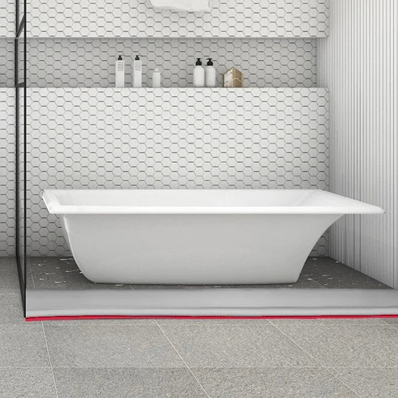 Opritor de apa din silicon pentru baie,cu banda adeziva,lungime 150cm, culoare alba