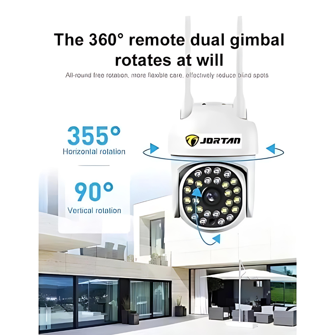 Set 4x Camera de Securitate WiFi Jortan JT-8161QJ - Viziune Nocturnă 30M, 1080P, Alerta Human-ID cu LED-uri Active+4 carduri de 32gb