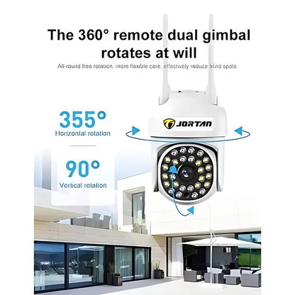 Set 4x Camera de Securitate WiFi Jortan JT-8161QJ - Viziune Nocturnă 30M, 1080P, Alerta Human-ID cu LED-uri Active+4 carduri de 32gb