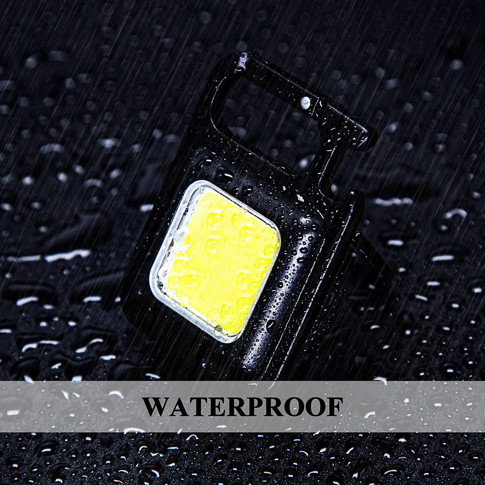 Mini lanternă LED tip  breloc cu lumină multifuncțională portabilă COB lanternă Camping cu încărcare USB  1+1