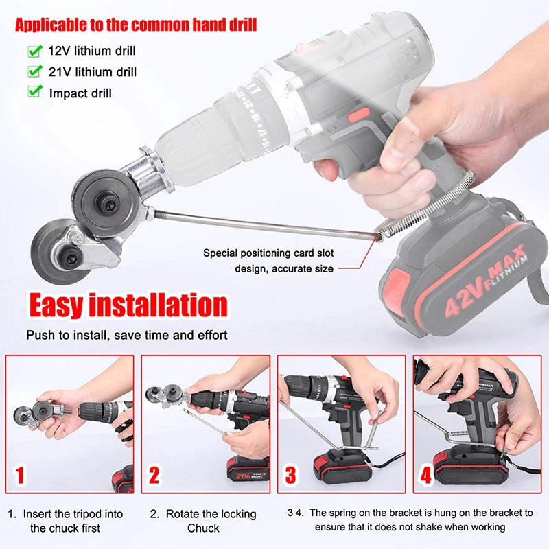 Adaptor pentru bormasina,pentru taiat tabla si materiale fieroase