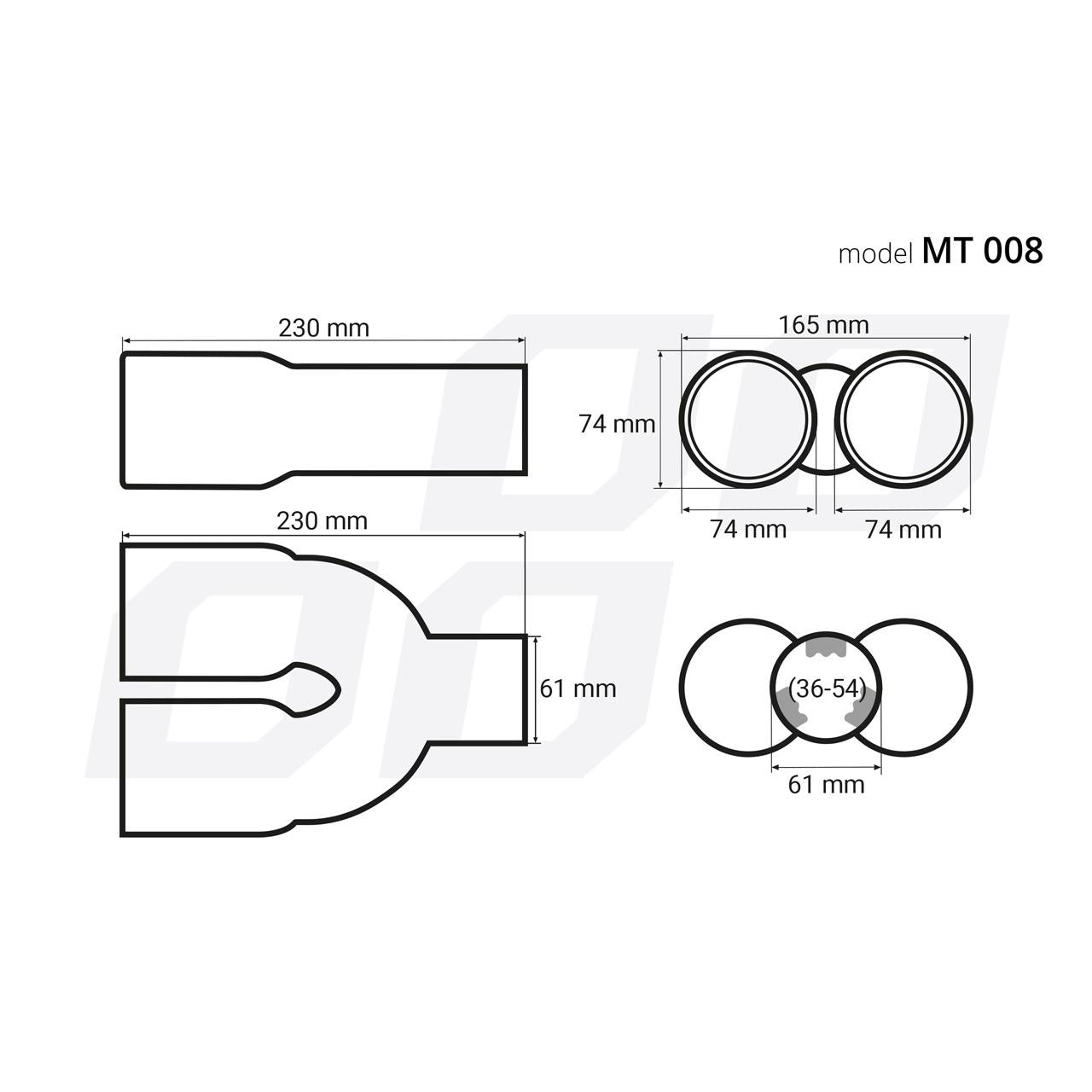 Ornament toba esapament din otel inoxidabil MT 008-3