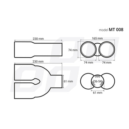 Ornament toba esapament din otel inoxidabil MT 008-3