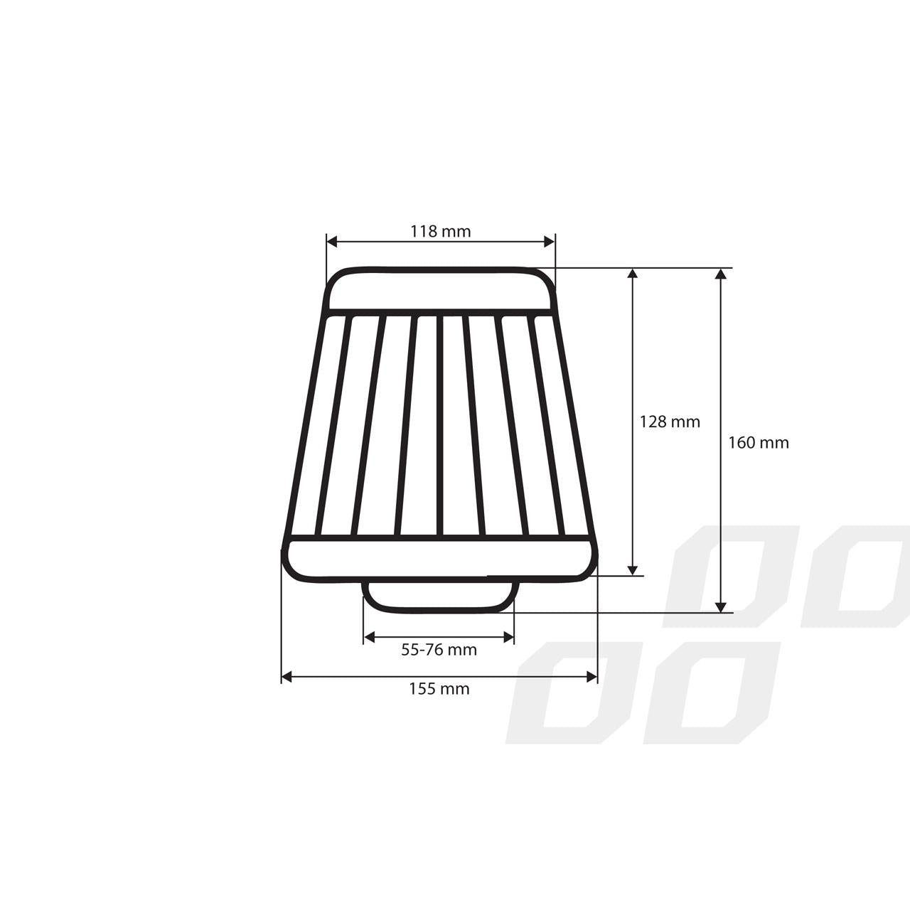 Filtru de aer conic albastru cu 3 adaptoare-1