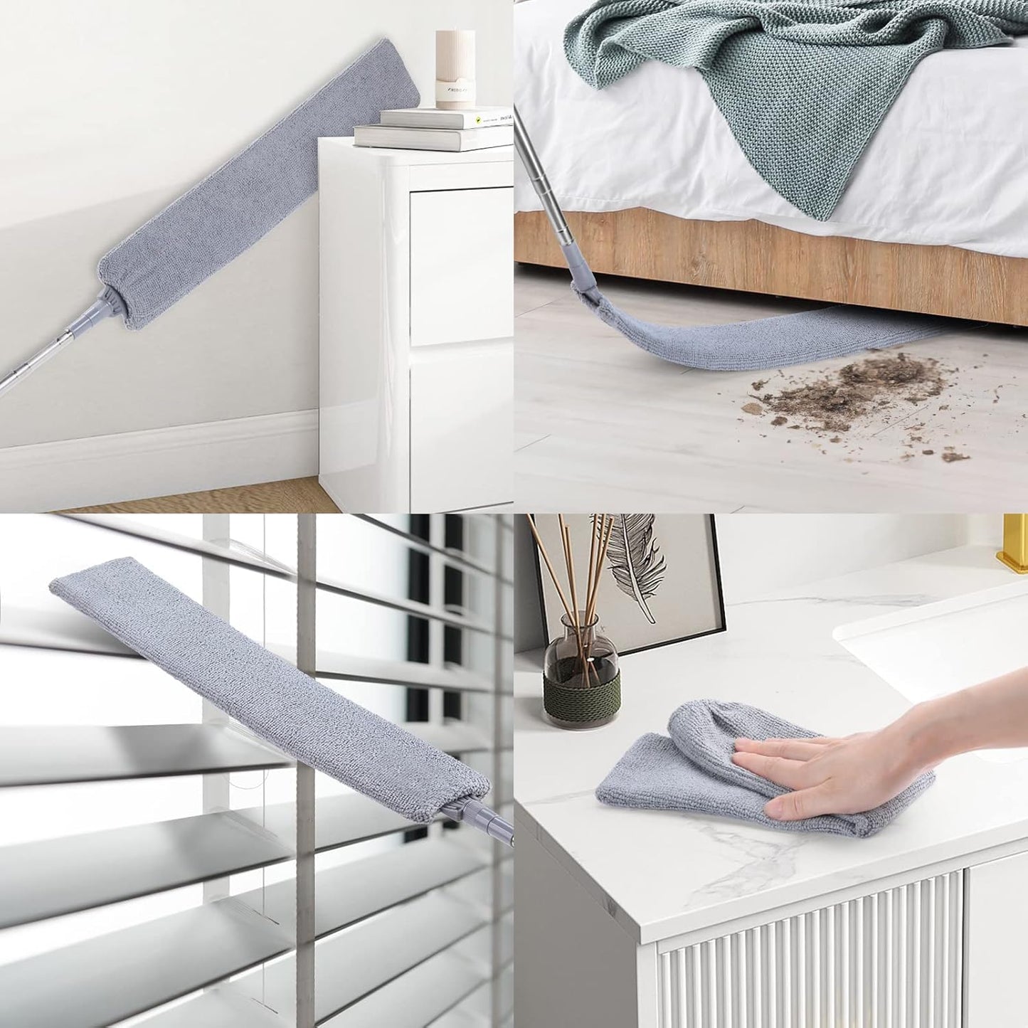 OFERTA 1+1 Mop Flexibil Telescopic 55–130 cm cu Lavetă din Microfibră