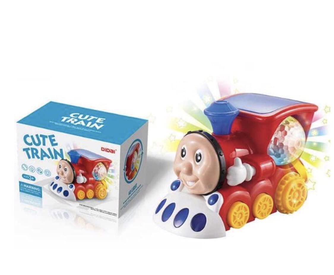 Locomotiva cu sunete si lumini Cute Train, 16.5×12×9.5cm, +3ani