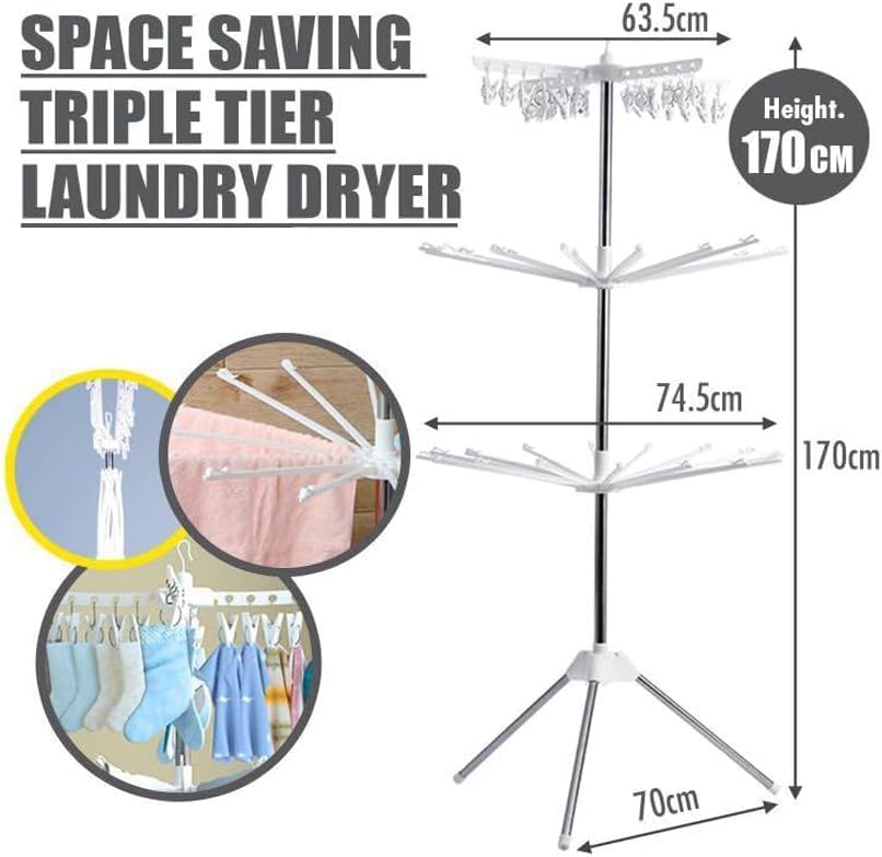 Uscator de rufe pliabil vertical, Alb, 80 x 80 x 170 cm