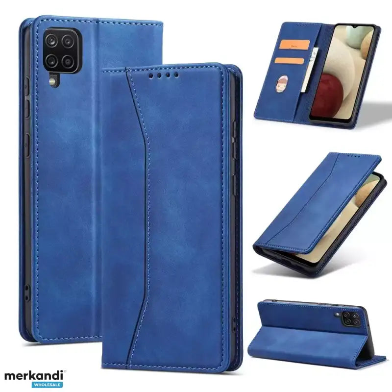 Husa Magnet Fancy Case pentru Samsung Galaxy A12 5G - Albastru