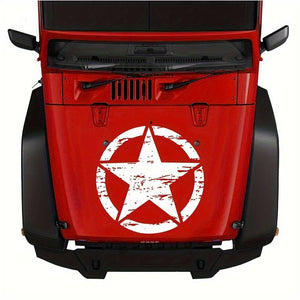 Sticker autoadeziv pentru vehicule Off Road, model "Rusted Army Star", dimensiune 50 x 50 cm, culoare Alba-0