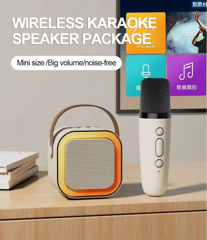 Boxă Portabilă Wireless cu Lumini LED, Funcție Audio și Microfon Karaoke BT Wireless