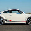 Set 2 stickere autoadezive Tuning, model "Racing Stripes V2", dimensiune 180 x 16,5 cm, culoare Negru + Gri + Rosu-0