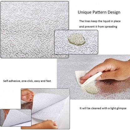 Autocolant pentru Bucătărie, Flippy, Rezistent la Ulei, Umezeală, Temperaturi Inalte, pentru Dulapuri, Perete, Blat, Argintiu, 60cm x 1m-2