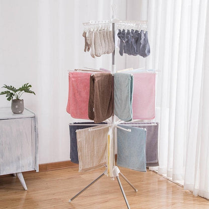Uscator de rufe pliabil vertical, Alb, 80 x 80 x 170 cm