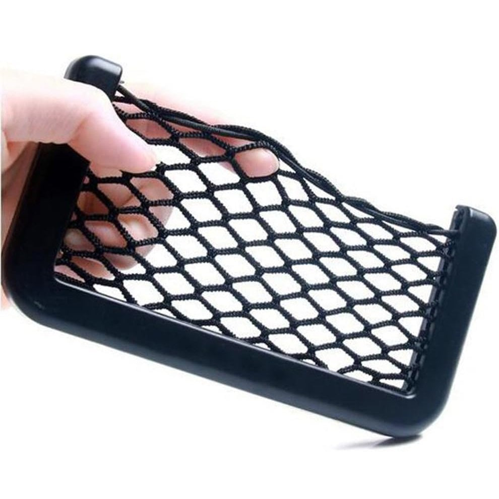 Organizator de tip buzunar din plasa elastica cu rama plastic, dimensiune 19,5 x 7,8 cm, culoare neagra-5