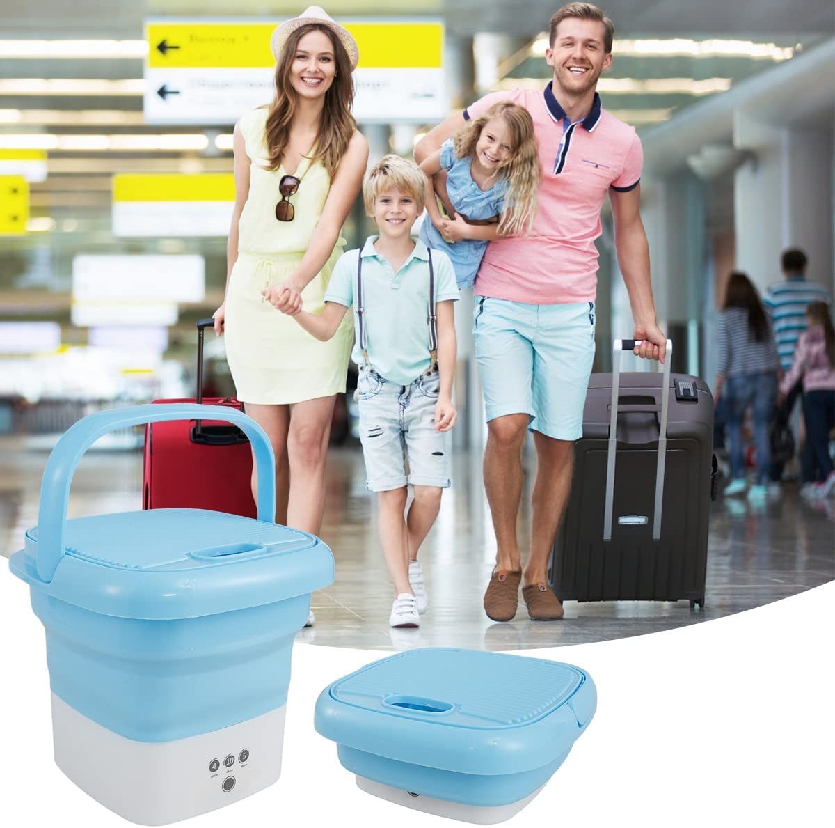 Mini Mașină de Spălat Portabilă și Pliabilă cu Ultrasunete