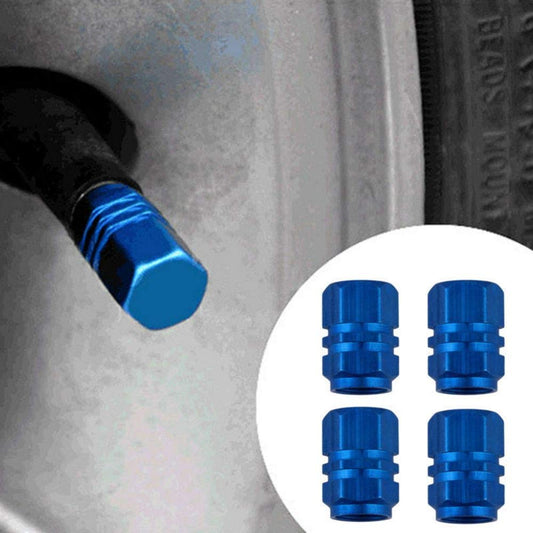 Set capacele auto pentru ventil hexagon albastru 4 buc-0