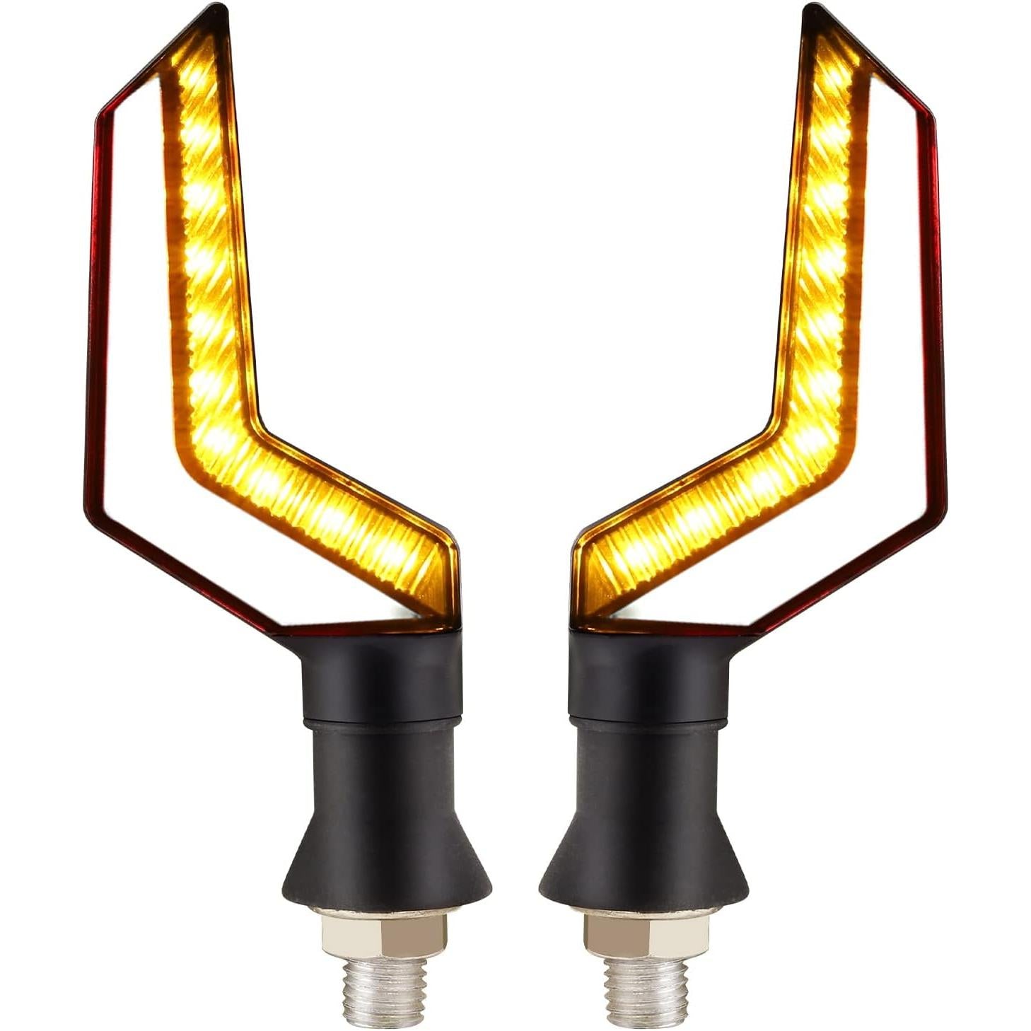 Set 2 lampi Semnalizare Moto, model BUMERANG, cu 2 functii, pozitie si semnalizare, tensiune 12V-1