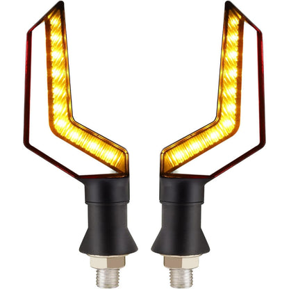 Set 2 lampi Semnalizare Moto, model BUMERANG, cu 2 functii, pozitie si semnalizare, tensiune 12V-1