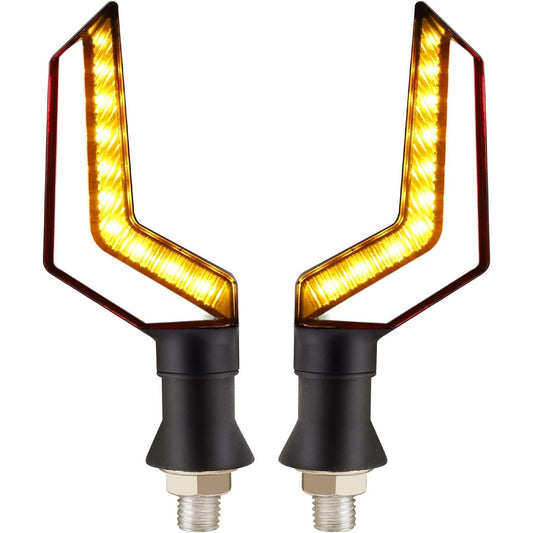 Set 2 lampi Semnalizare Moto, model BUMERANG, cu 2 functii, pozitie si semnalizare, tensiune 12V-1