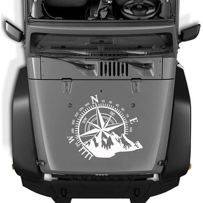 Sticker autoadeziv pentru vehicule Off Road, model "Kompass", dimensiune 44 x 55 cm, culoare Alba-1