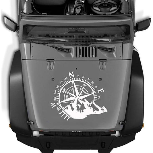 Sticker autoadeziv pentru vehicule Off Road, model "Kompass", dimensiune 44 x 55 cm, culoare Alba-1