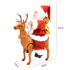 Jucărie Interactivă Muzicală Mos Crăciun Călare pe Ren, 25x20x12cm