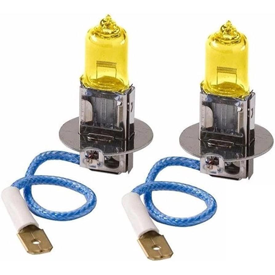 Set 2 becuri H3 pentru proiectoare de ceata, culoare galbena, 12V, 55W-1